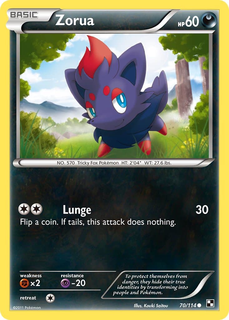 Zorua — Black & White Pokémon card