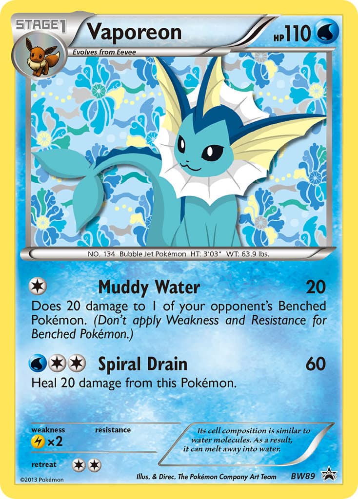 Vaporeon — Black White Promos