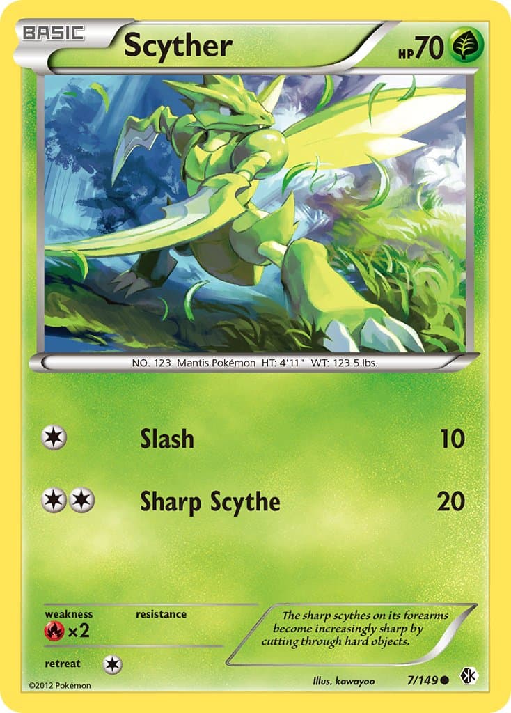 Scyther — Boundaries Crossed Pokémon card