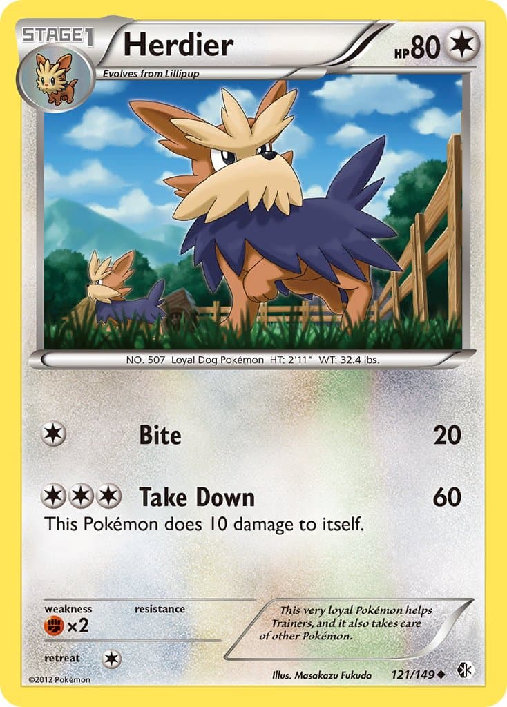 Herdier — Boundaries Crossed Pokémon card
