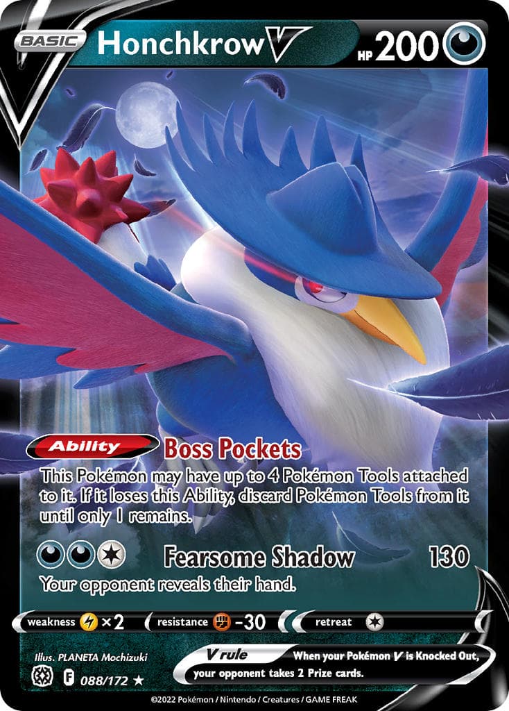 Honchkrow V — Brilliant Stars Pokémon card