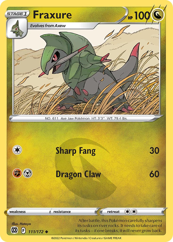 Fraxure — Brilliant Stars Pokémon card