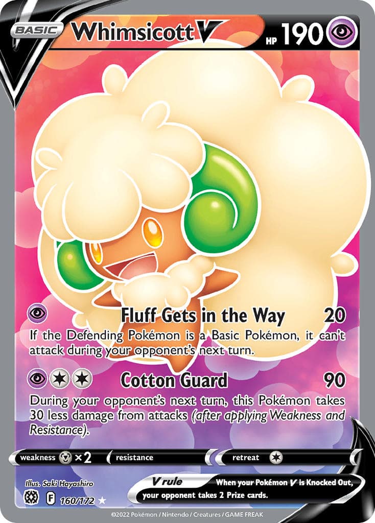 Whimsicott V — Brilliant Stars Pokémon card