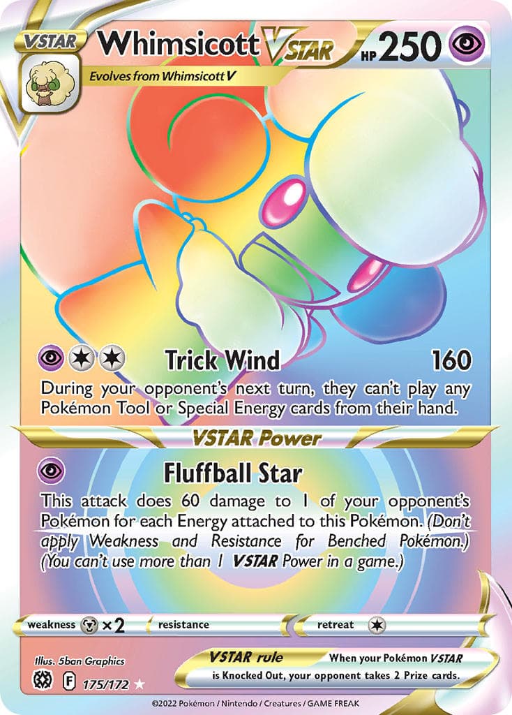 Whimsicott Vstar — Brilliant Stars Pokémon card