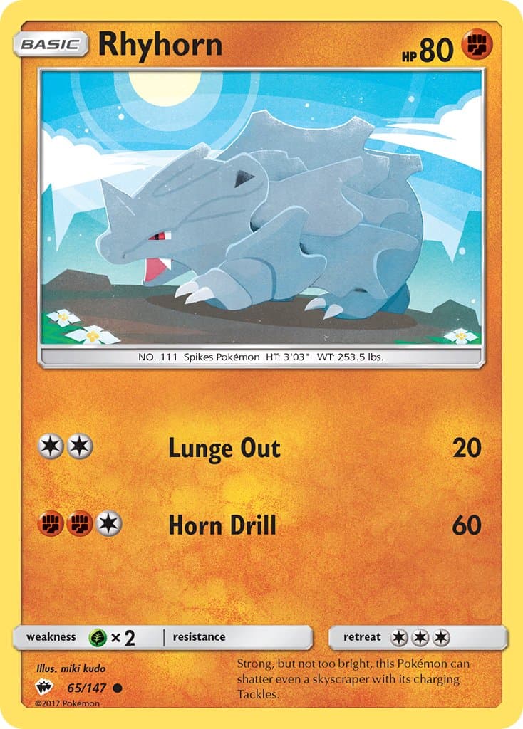 Rhyhorn — Burning Shadows Pokémon card