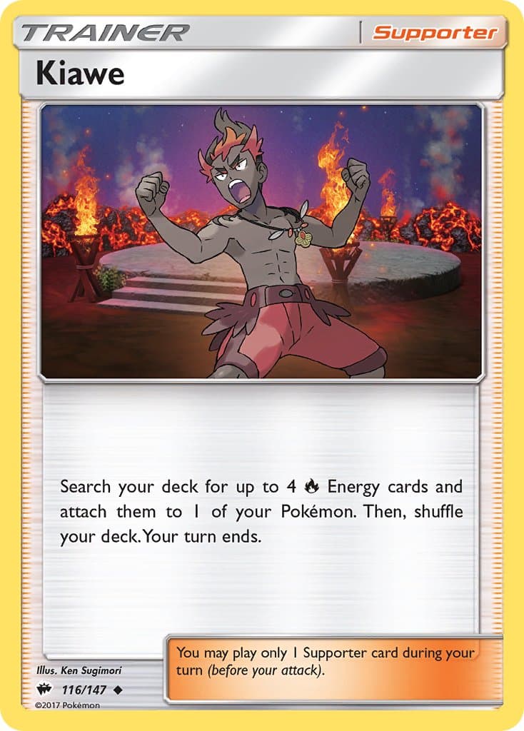 Kiawe — Burning Shadows Pokémon card