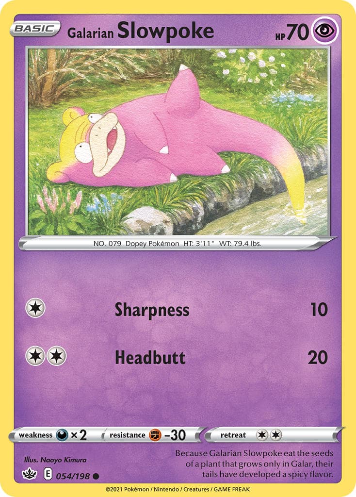 Galarian Slowpoke — Chilling Reign Pokémon card