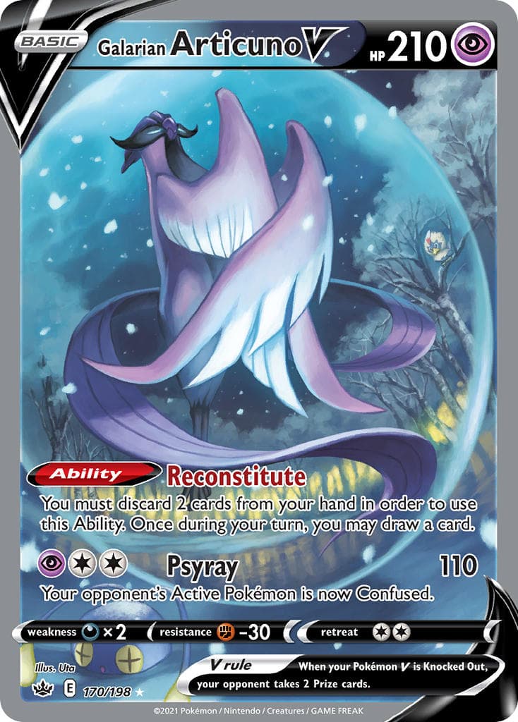 Galarian Articuno V — Chilling Reign Pokémon card