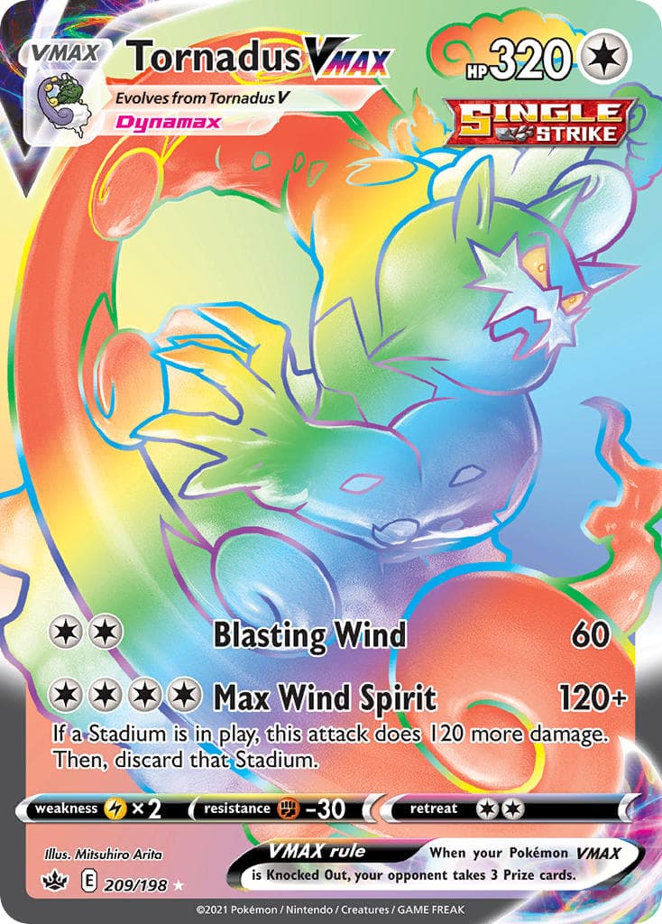 Tornadus Vmax — Chilling Reign Pokémon card