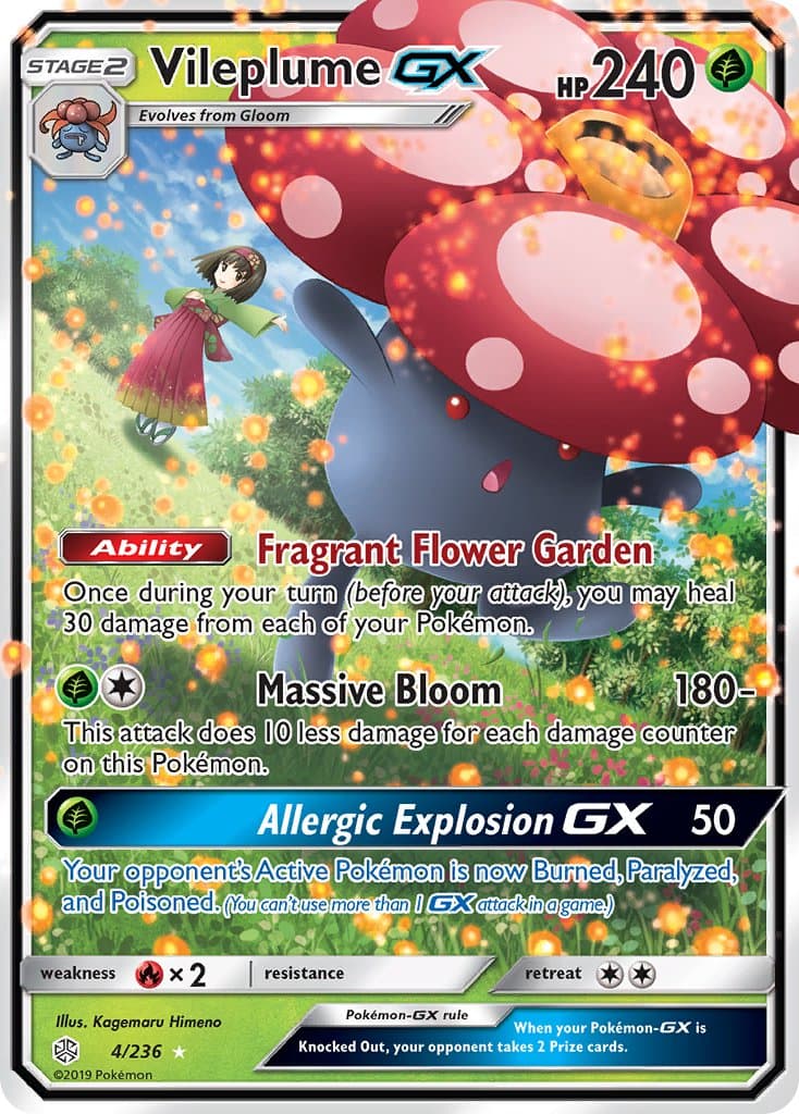 Vileplume Gx — Cosmic Eclipse Pokémon card