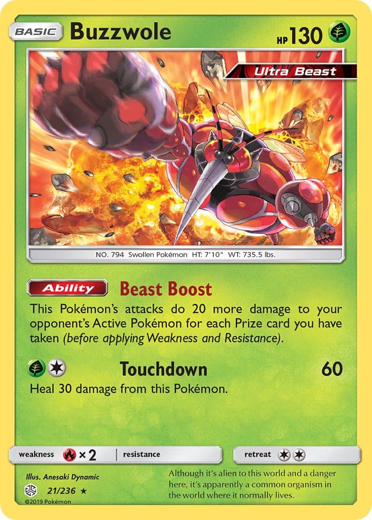 Buzzwole — Cosmic Eclipse Pokémon card