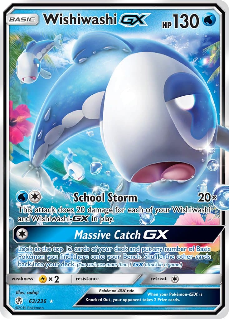 Wishiwashi Gx — Cosmic Eclipse Pokémon card