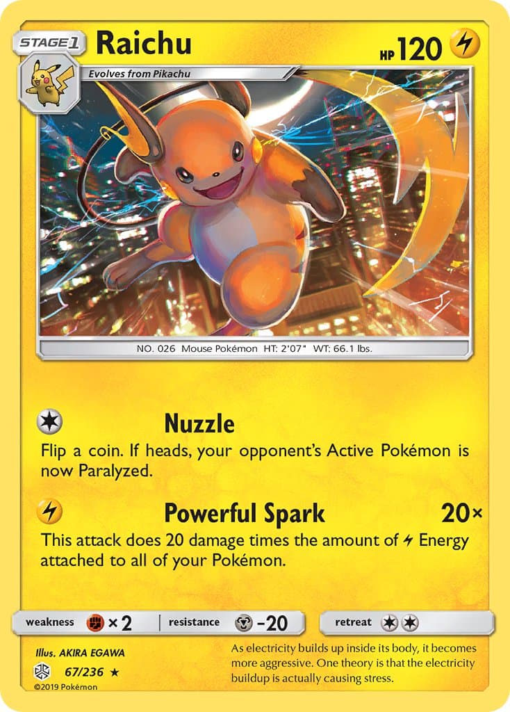 Raichu — Cosmic Eclipse Pokémon card