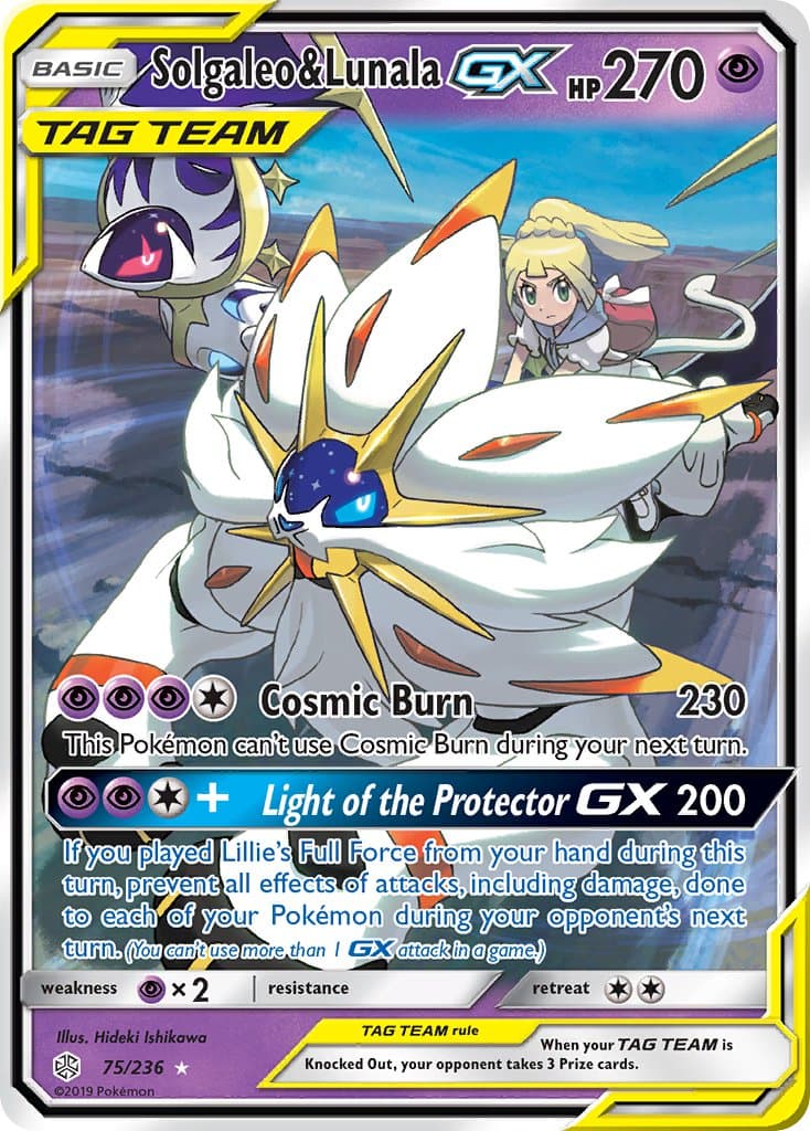 Solgaleo Lunala Gx — Cosmic Eclipse Pokémon card