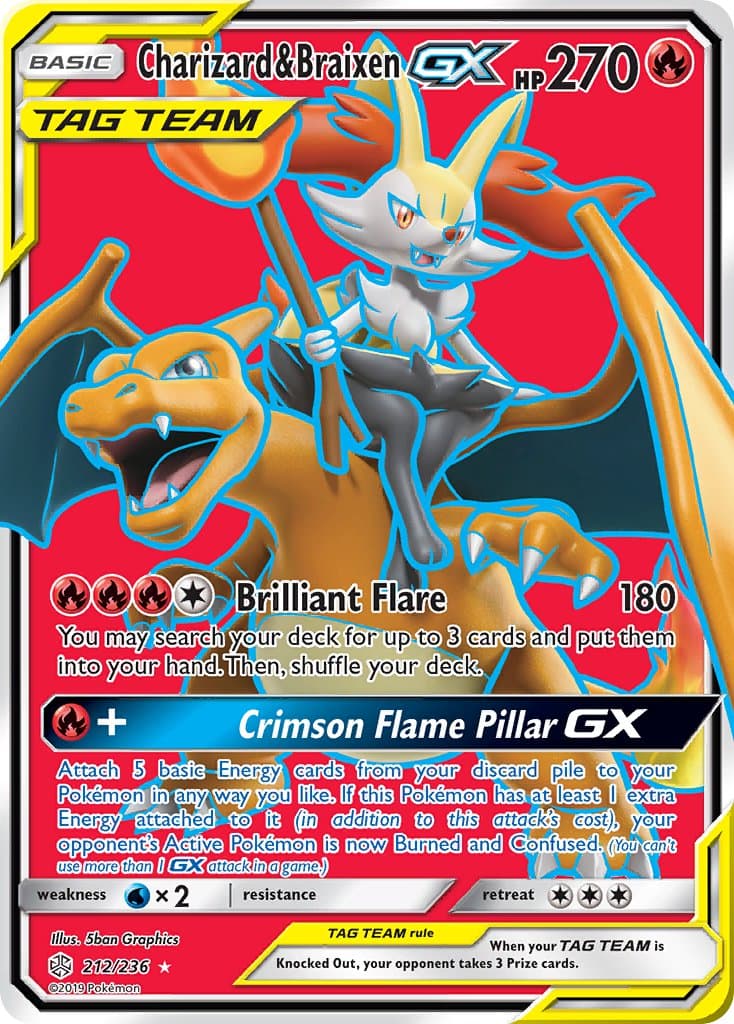 Charizard Braixen Gx — Cosmic Eclipse Pokémon card