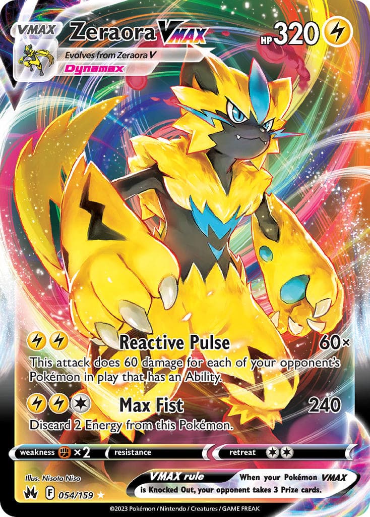 Zeraora Vmax — Crown Zenith Pokémon card