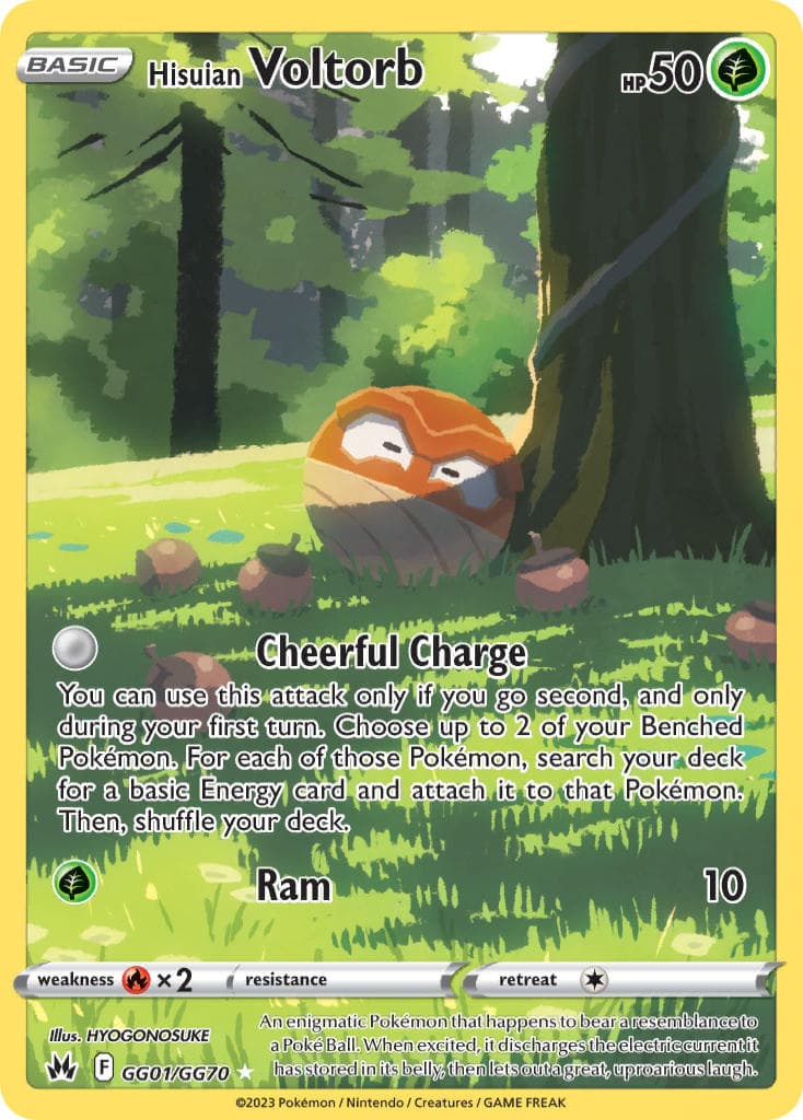 Hisuian Voltorb — Crown Zenith Pokémon card