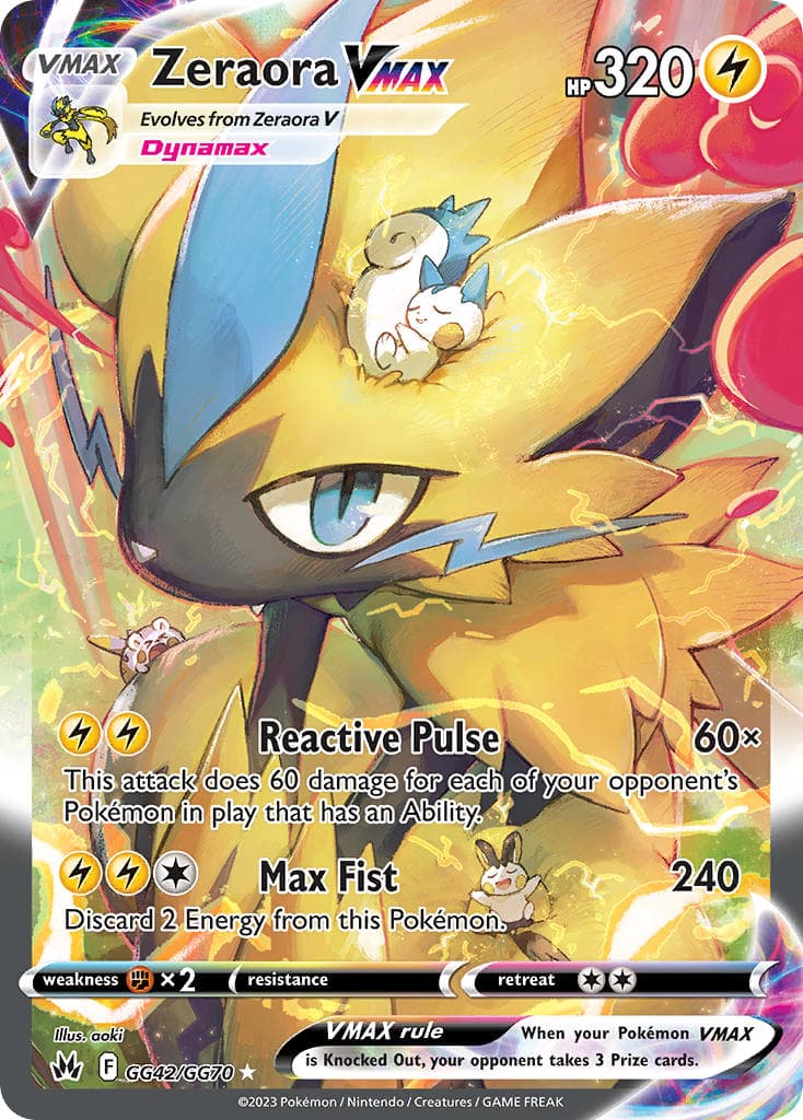 Zeraora Vmax — Crown Zenith Pokémon card