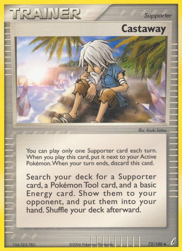 Castaway — Crystal Guardians Pokémon card