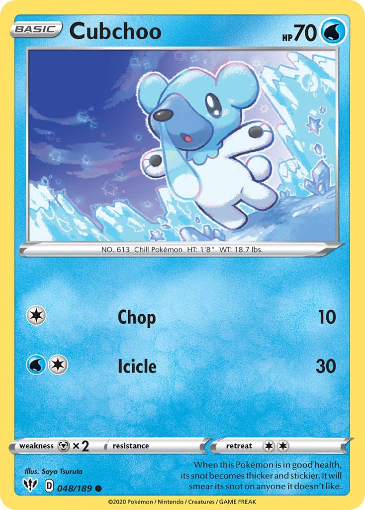 Cubchoo — Darkness Ablaze Pokémon card