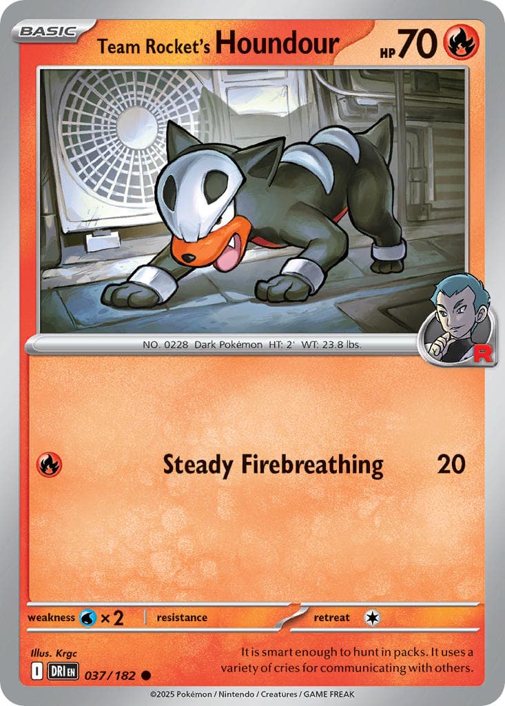 Team Rocket's Houndour — Destined Rivals Pokémon card