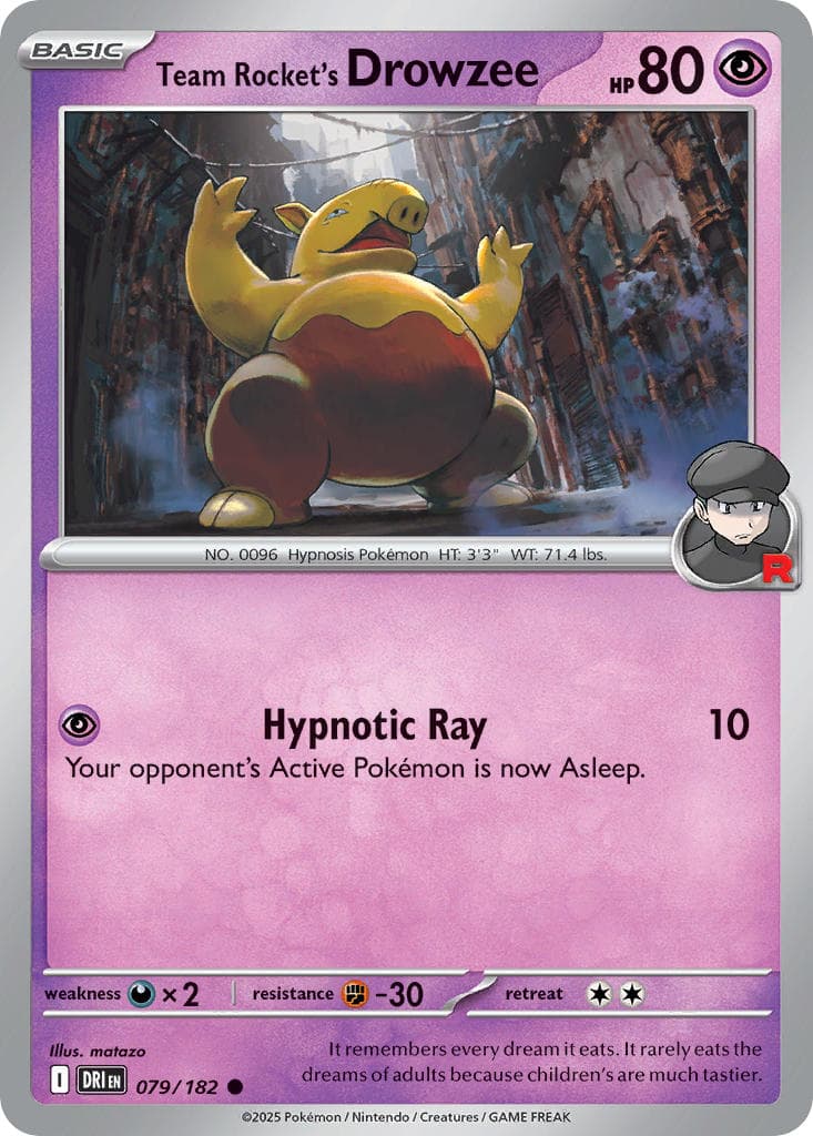 Team Rocket's Drowzee — Destined Rivals Pokémon card