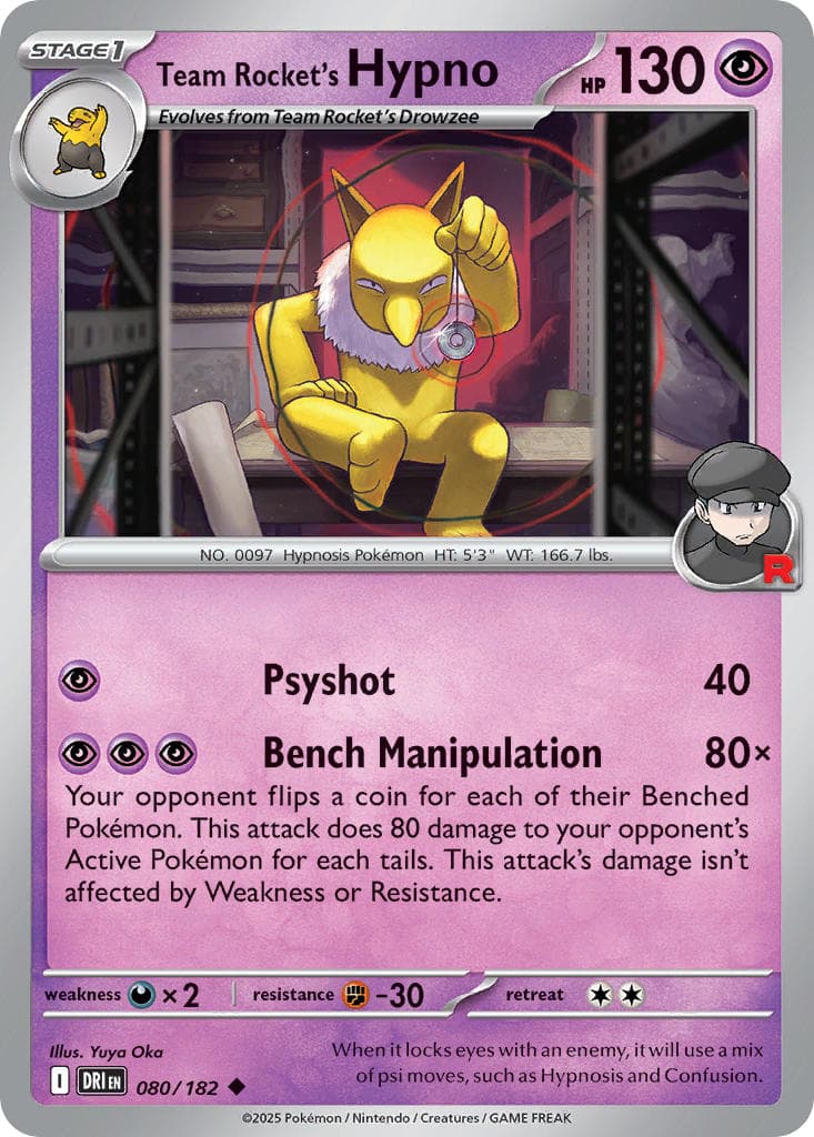 Team Rocket's Hypno — Destined Rivals Pokémon card