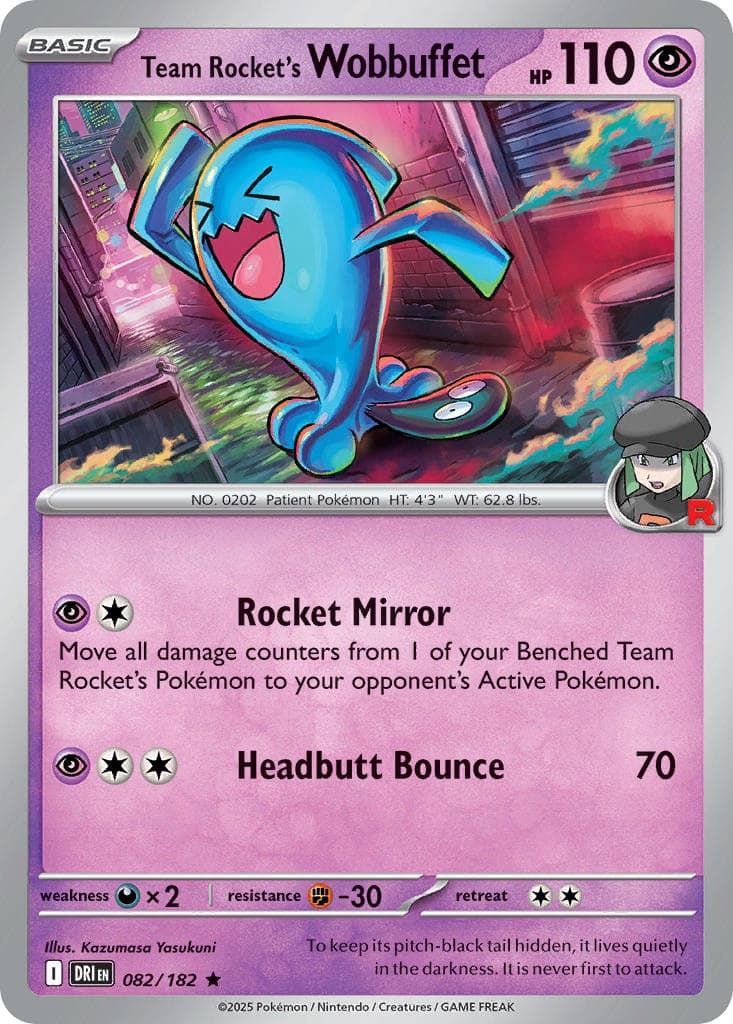Team Rocket's Wobbuffet — Destined Rivals Pokémon card