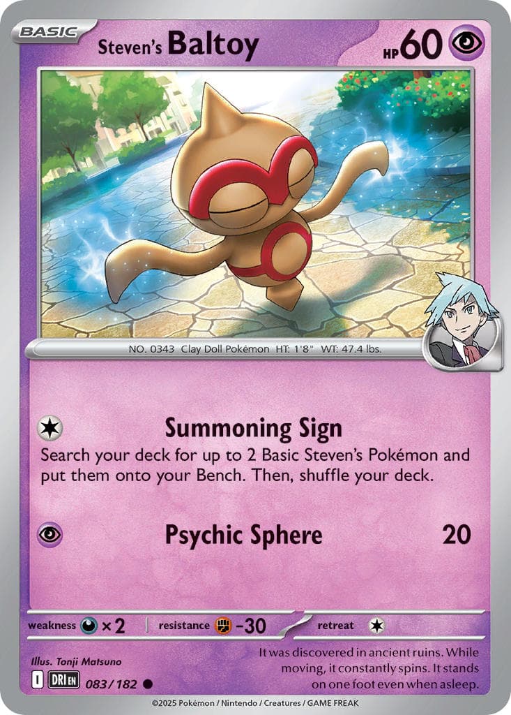 Steven's Baltoy — Destined Rivals Pokémon card