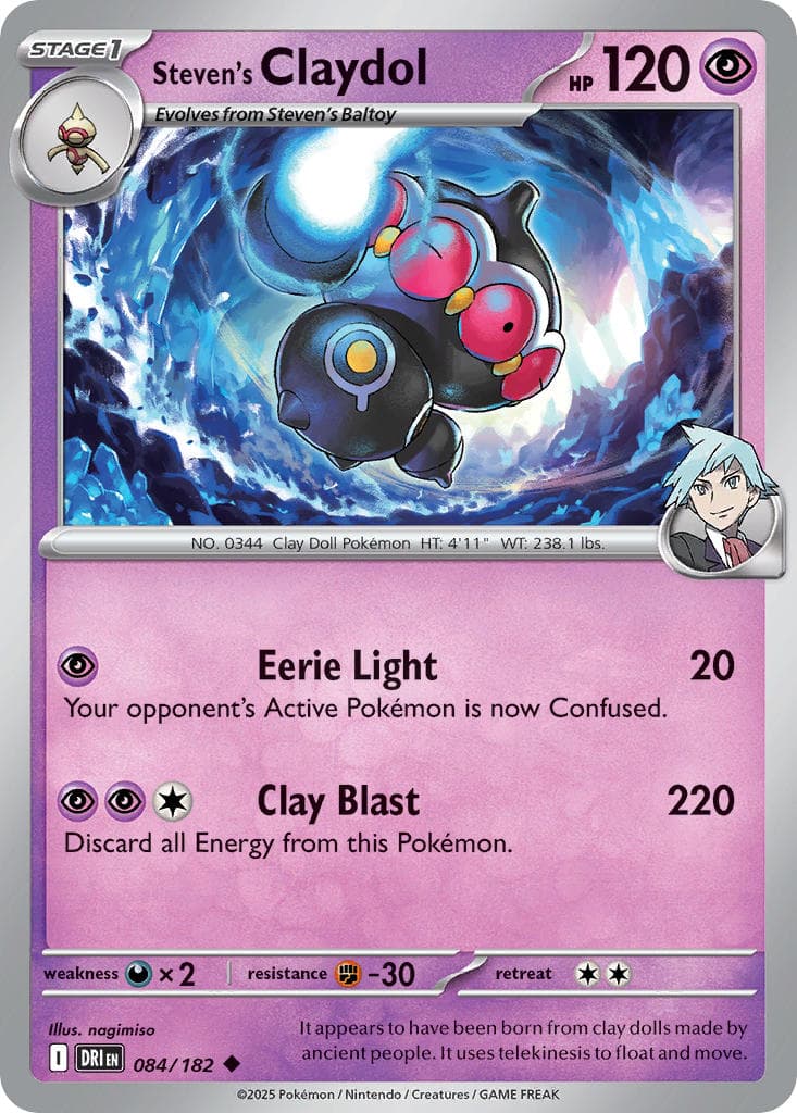 Steven's Claydol — Destined Rivals Pokémon card