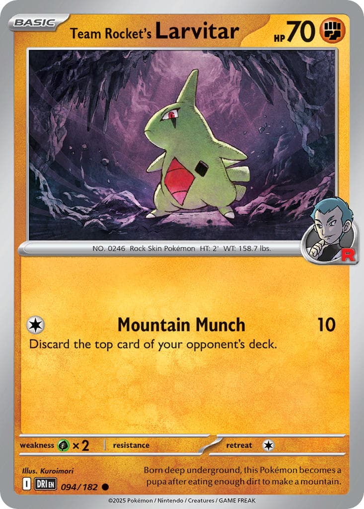 Team Rocket's Larvitar — Destined Rivals Pokémon card
