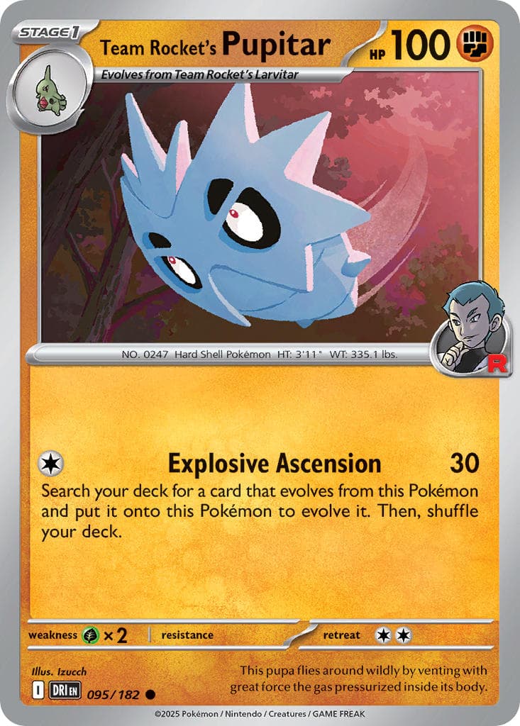 Team Rocket's Pupitar — Destined Rivals Pokémon card
