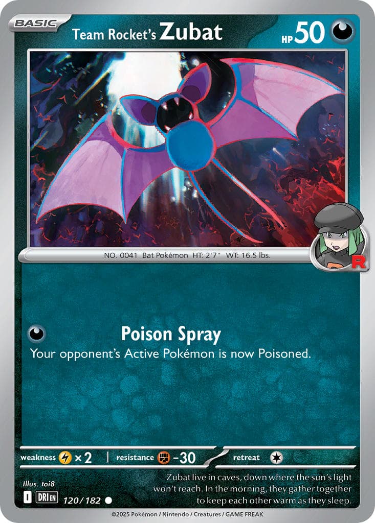 Team Rocket's Zubat — Destined Rivals Pokémon card