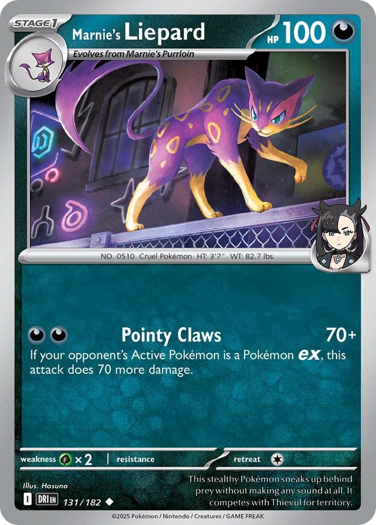 Marnie's Liepard — Destined Rivals Pokémon card