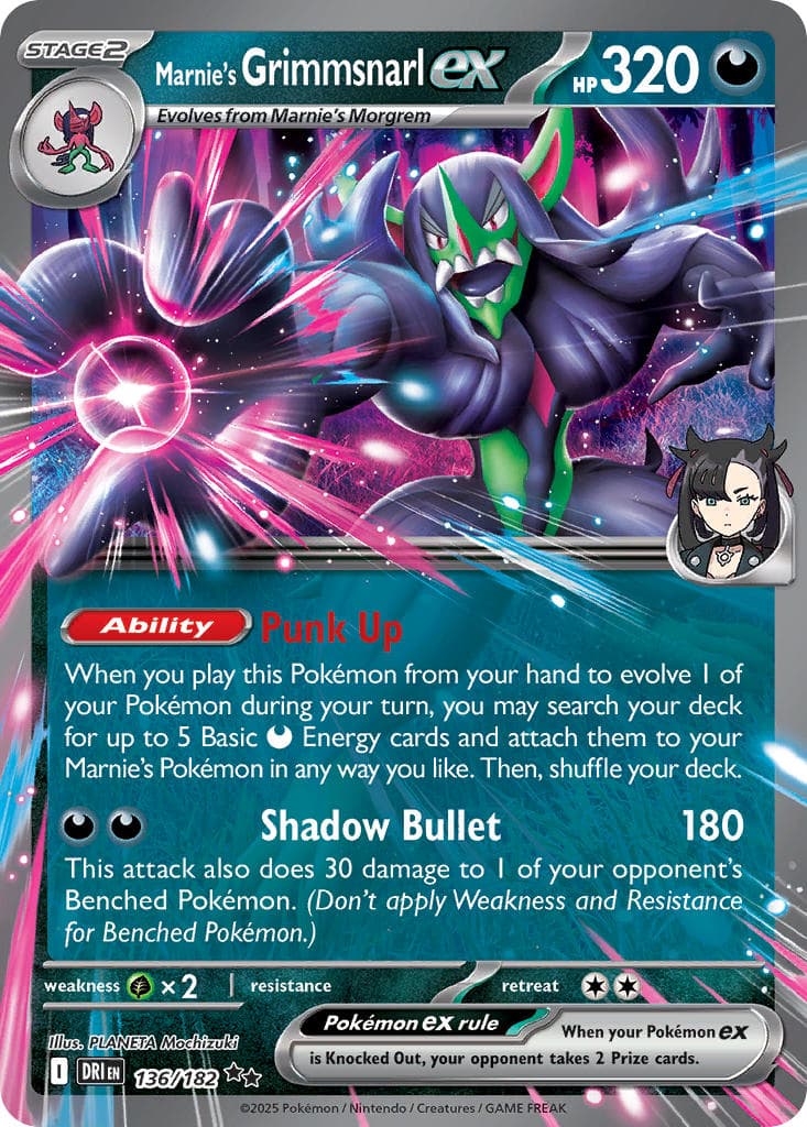 Marnie's Grimmsnarl ex — Destined Rivals Pokémon card