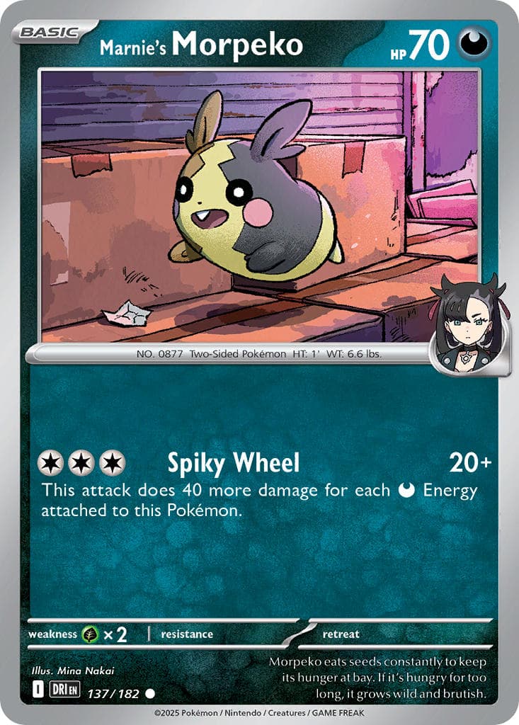 Marnie's Morpeko — Destined Rivals Pokémon card