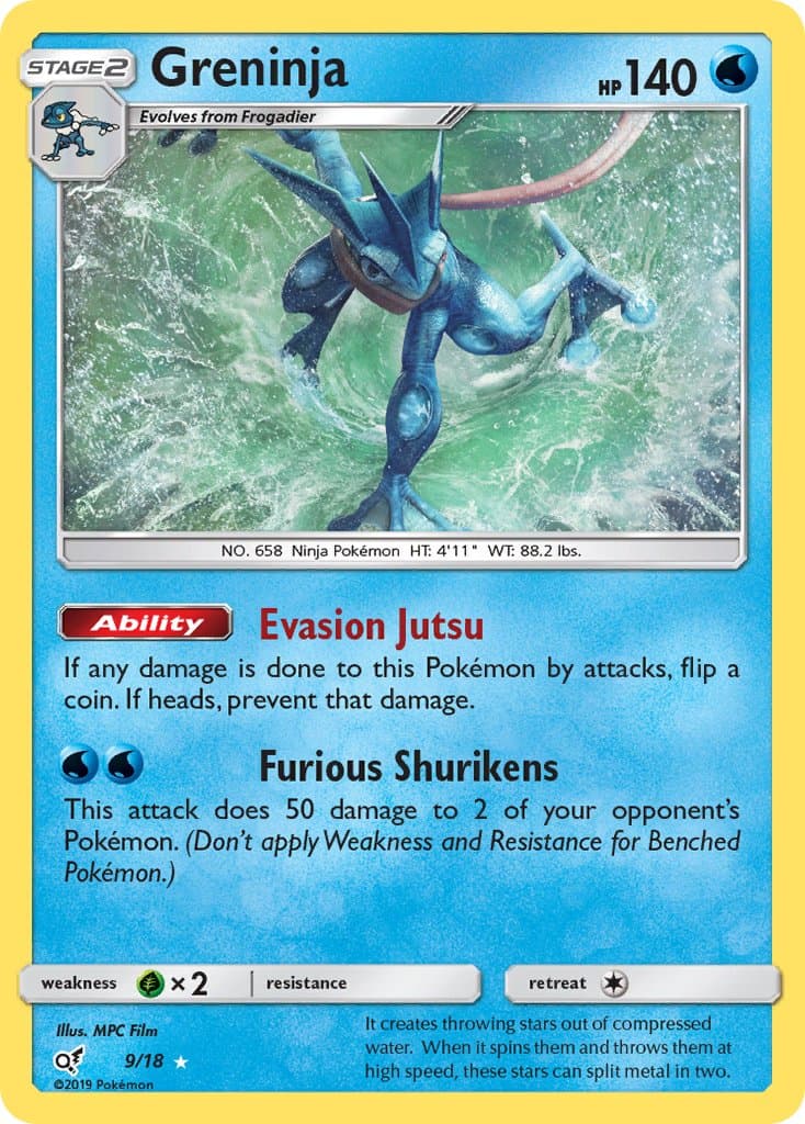 Greninja — Detective Pikachu Pokémon card