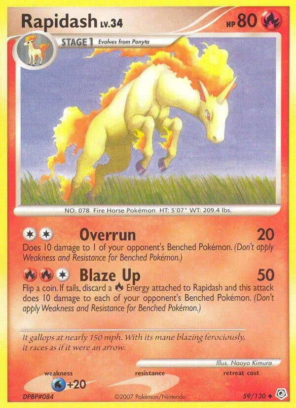 Rapidash — Diamond & Pearl Pokémon card