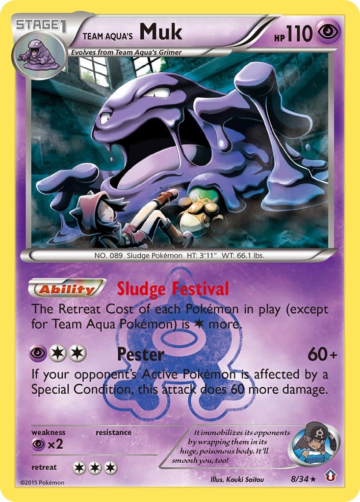 Team Aquas Muk — Double Crisis Pokémon card