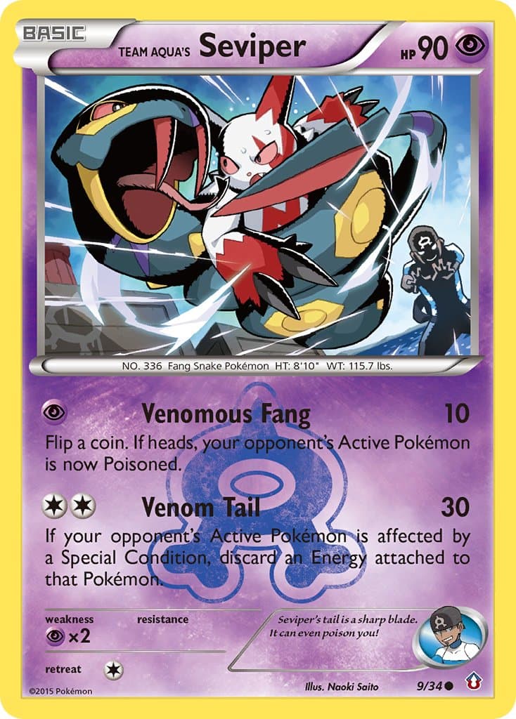 Team Aquas Seviper — Double Crisis Pokémon card