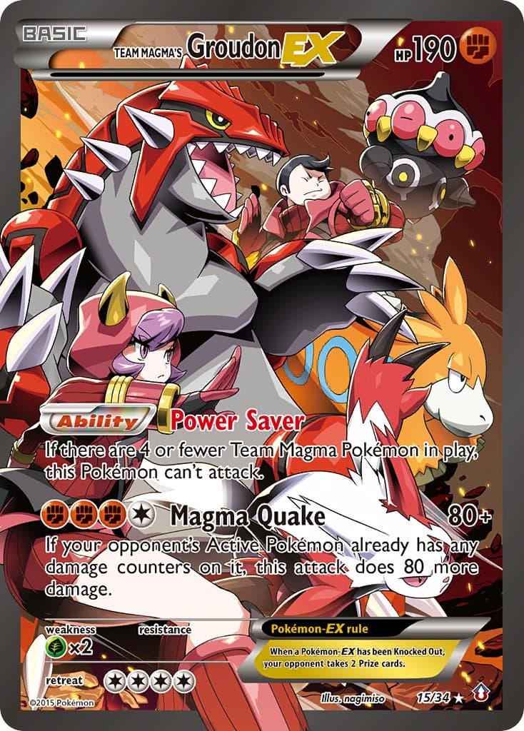 Team Magmas Groudon Ex — Double Crisis Pokémon card