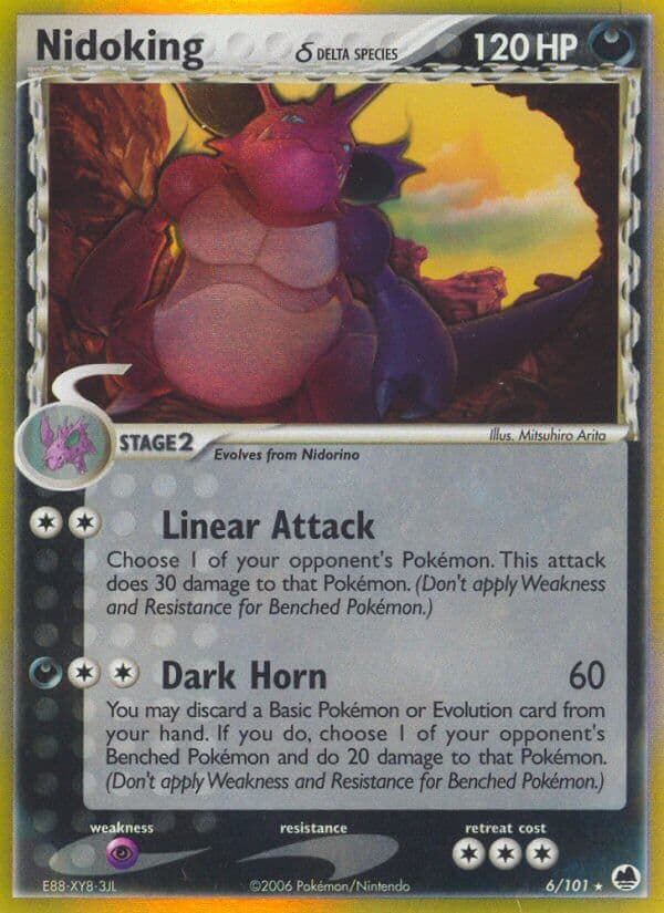 Nidoking Delta — Dragon Frontiers Pokémon card