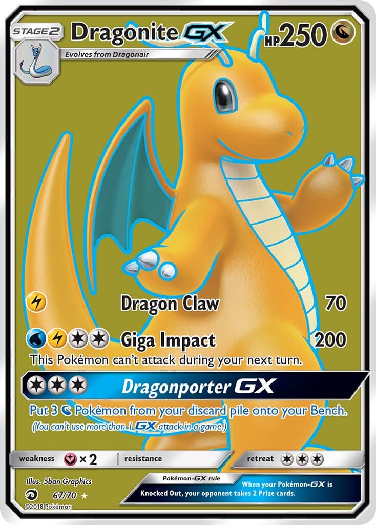 Dragonite Gx — Dragon Majesty Pokémon card