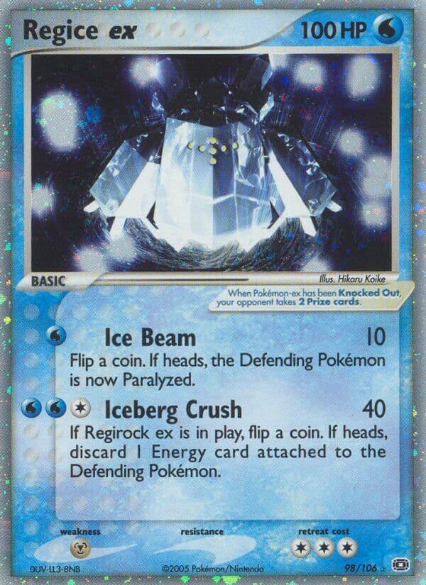 Regice Ex — Emerald Pokémon card
