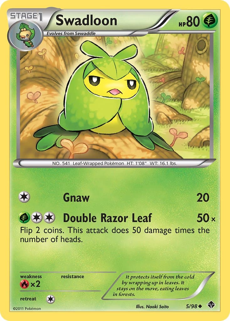 Swadloon — Emerging Powers Pokémon card
