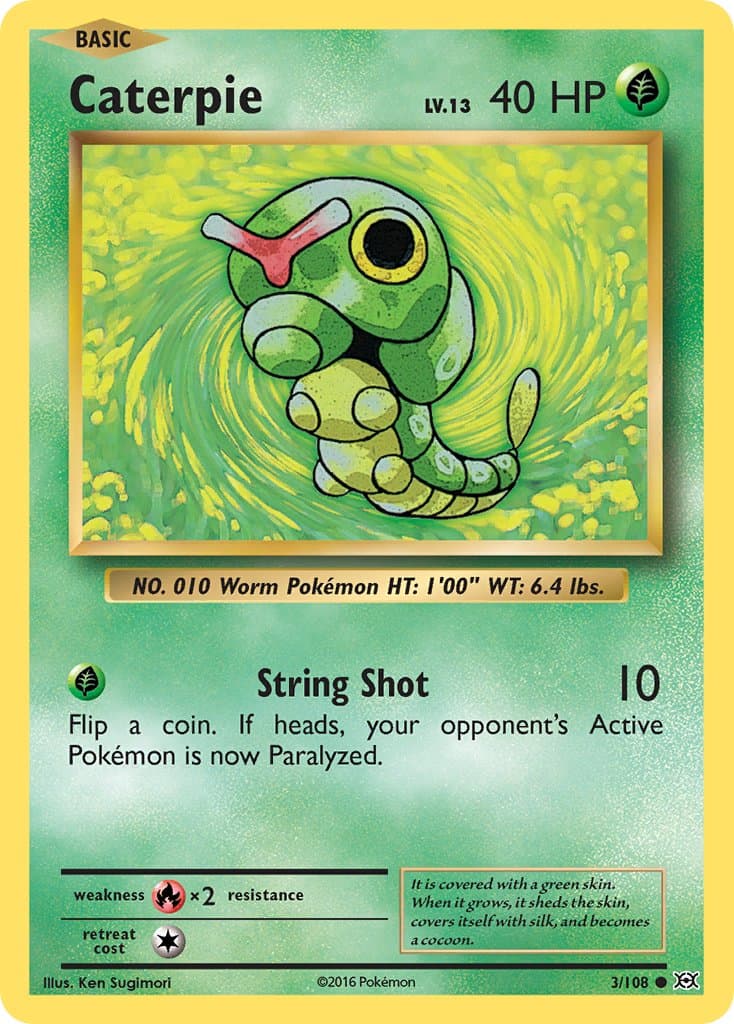 Caterpie — Evolutions Pokémon card