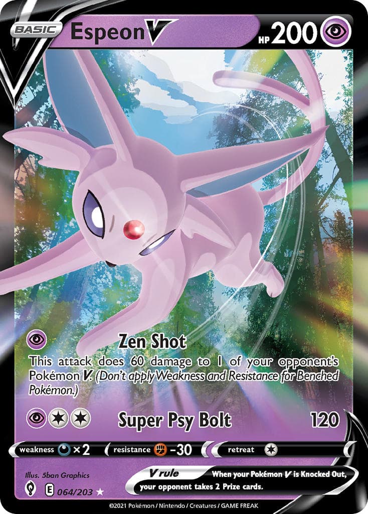 Espeon V — Evolving Skies Pokémon card