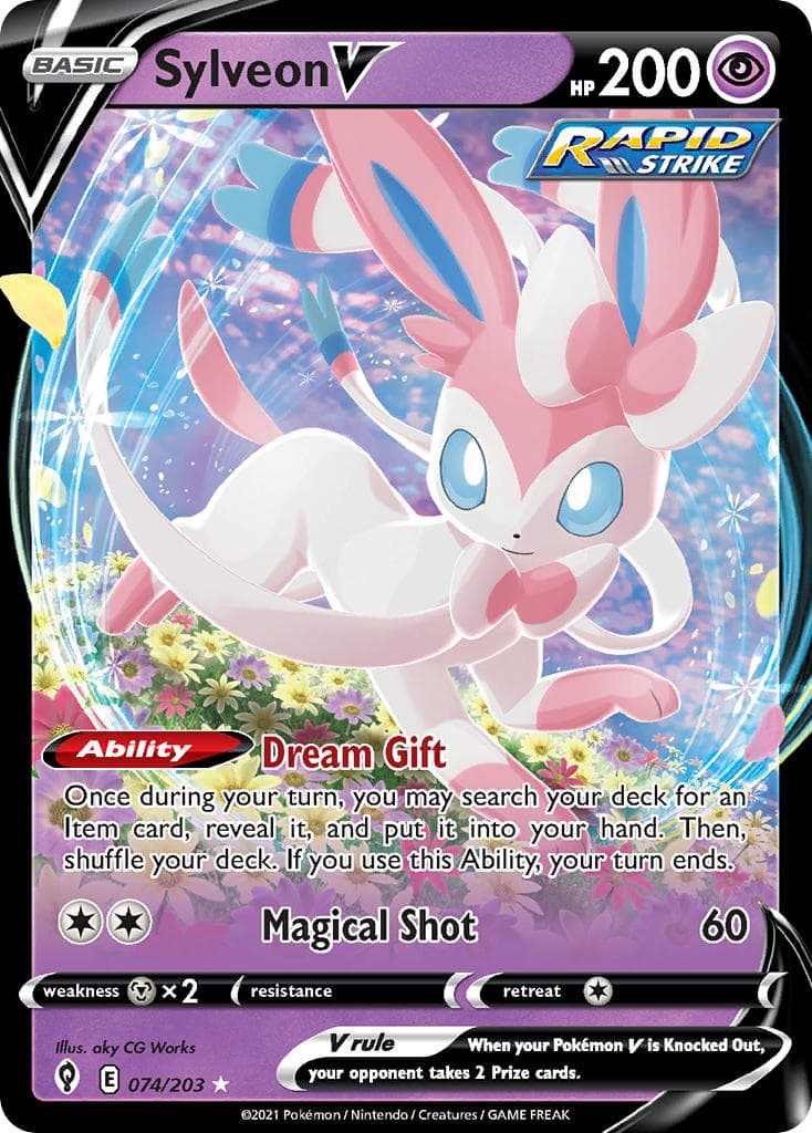 Sylveon V — Evolving Skies Pokémon card