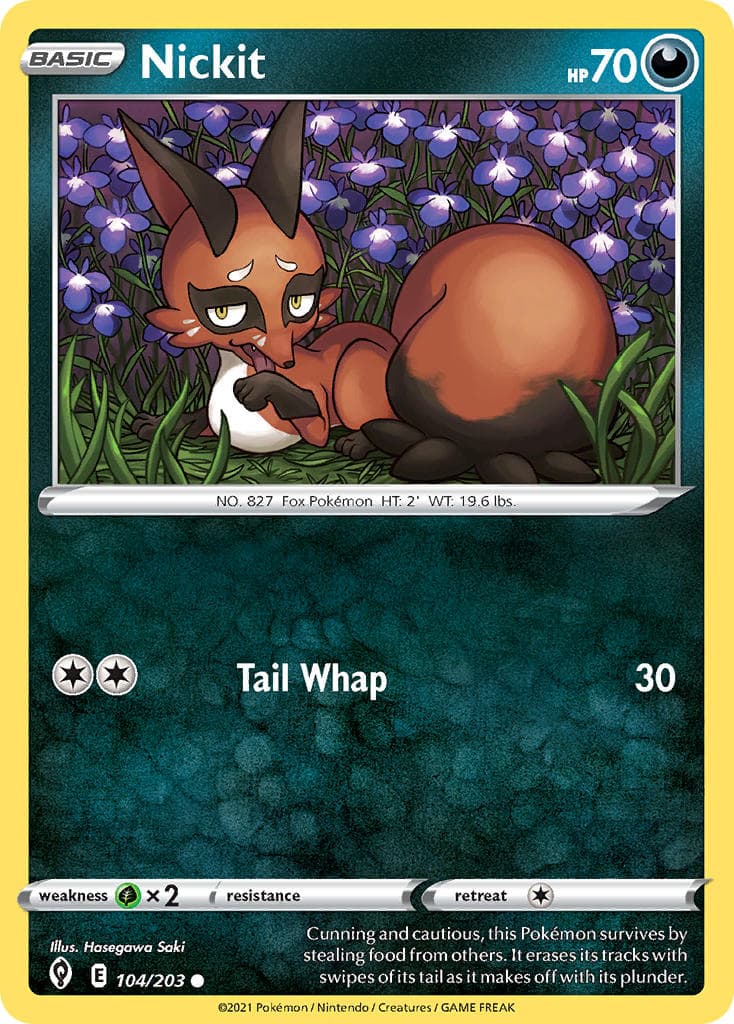Nickit — Evolving Skies Pokémon card