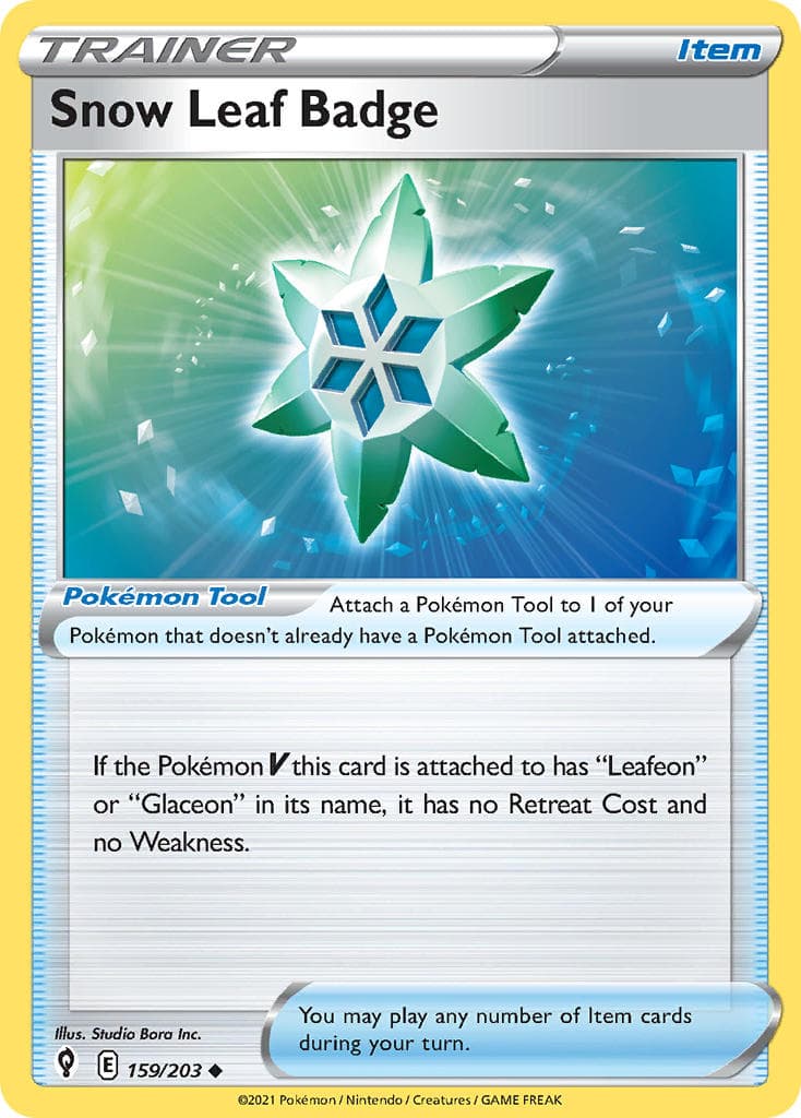Snow Leaf Badge — Evolving Skies Pokémon card